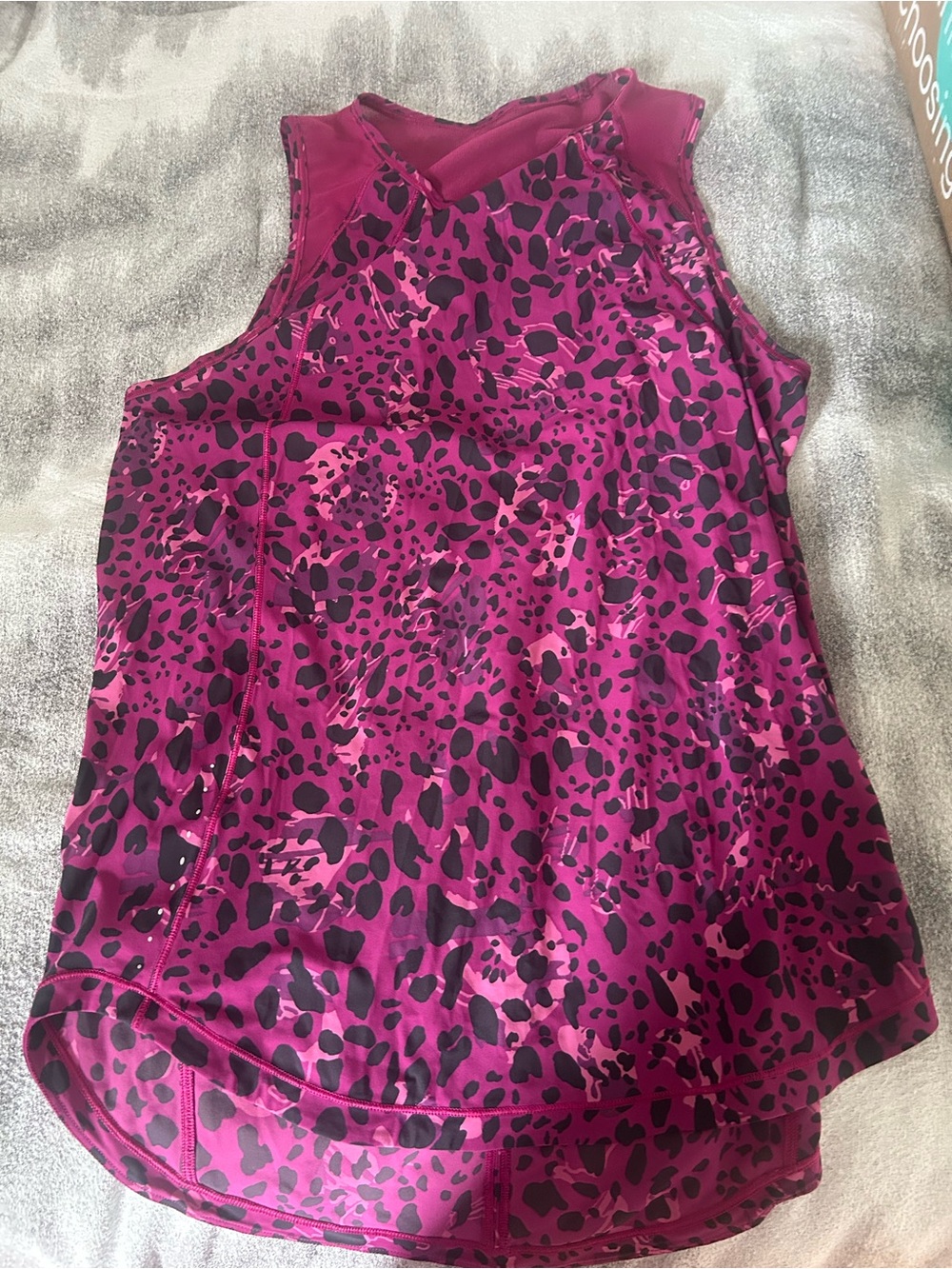 lululemon athletica Magenta and Black Leopard Print Tank Top